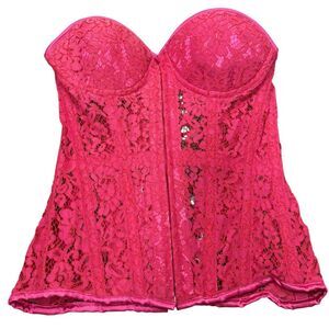 NWT Top Drawer By Daisy Pink Lace Corset Womens Sz M Ren Faire Fairy Cottagecore